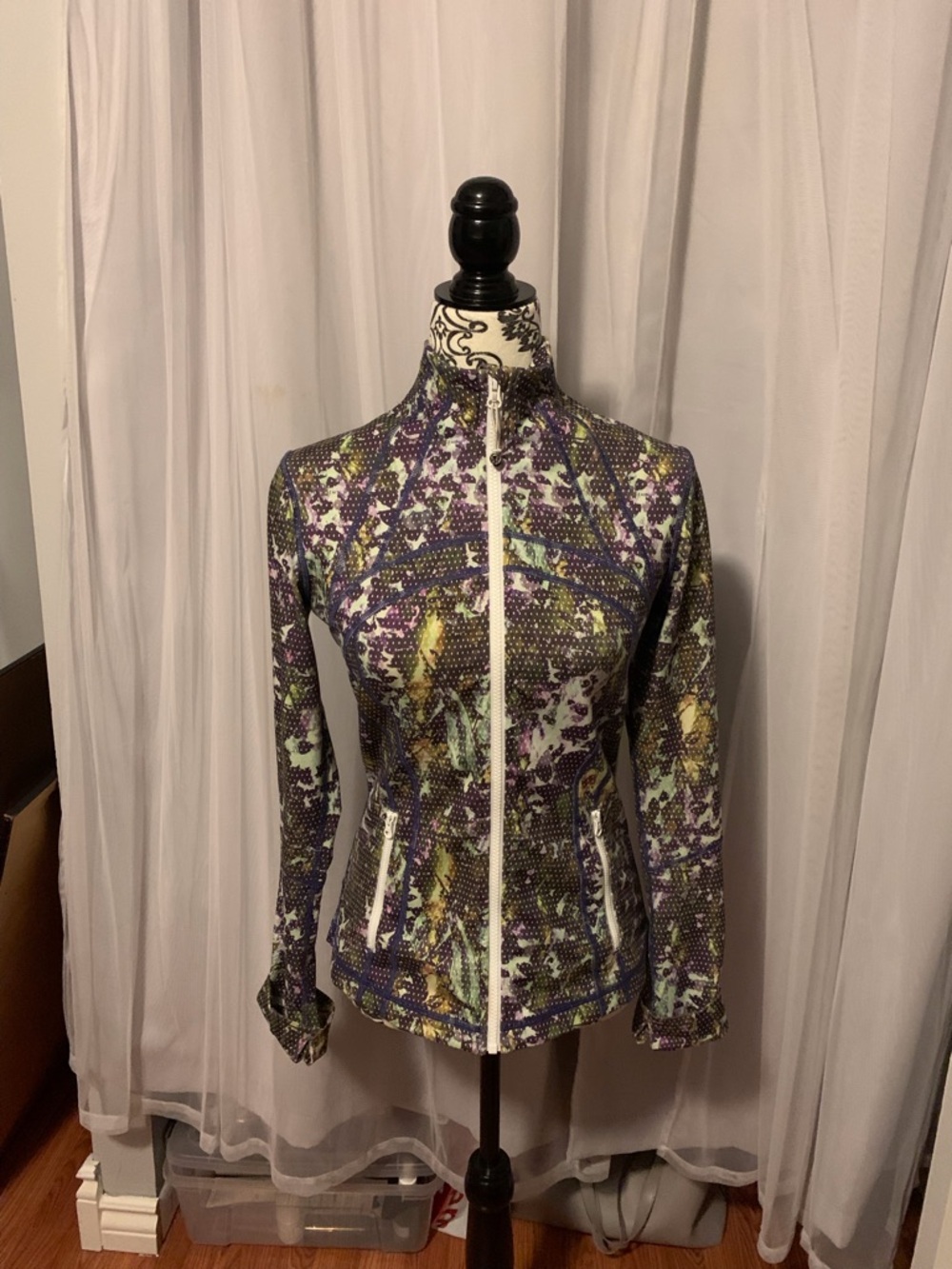 lululemon athletica Purple, Green & Yellow Printed Bomber Jacket